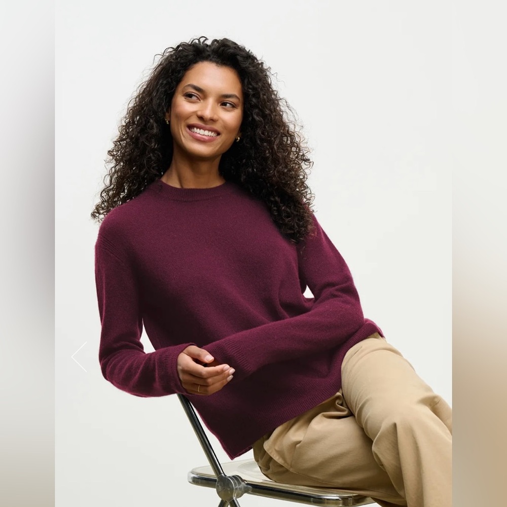 New Morgan Taylor Women's 100% Cashmere burgundy crew neck, XLarge, $129